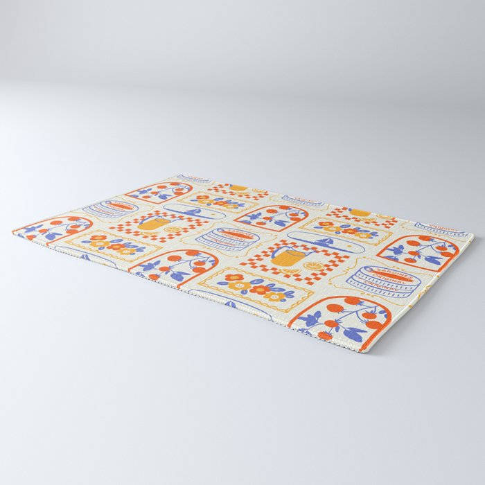 Summer vacation patchwork art pattern Rug Gallery Image 3