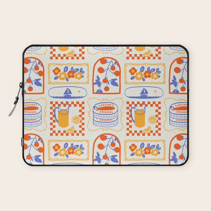 Summer vacation patchwork art pattern Laptop Sleeve Gallery Image 1