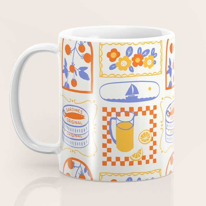 Summer vacation patchwork art pattern Coffee Mug Gallery Image 3