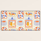 Summer vacation patchwork art pattern Desk Mat Gallery Image 3