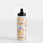 Summer vacation patchwork art pattern Water Bottle Gallery Image 2