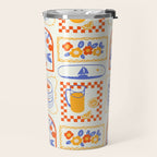 Summer vacation patchwork art pattern Travel Mug Gallery Image 2