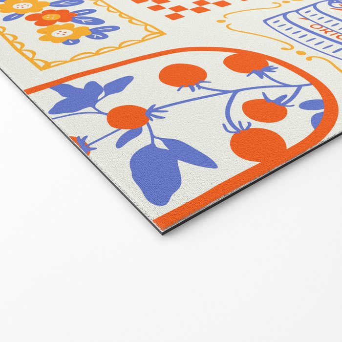 Summer vacation patchwork art pattern Welcome Mat Gallery Image 2