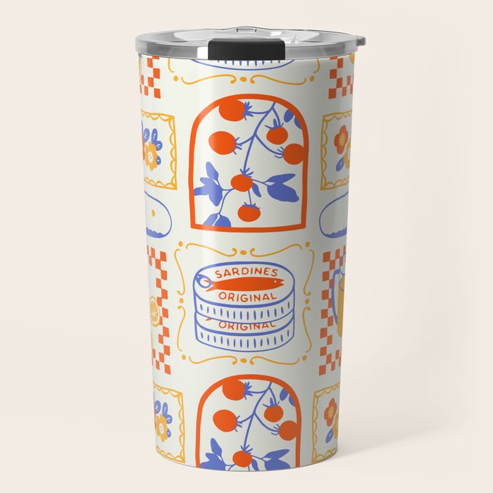 Summer vacation patchwork art pattern Travel Mug Gallery Image 1