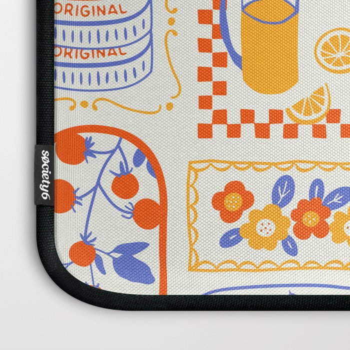 Summer vacation patchwork art pattern Laptop Sleeve Gallery Image 3