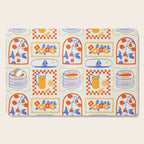 Summer vacation patchwork art pattern Cutting Board Gallery Image 1