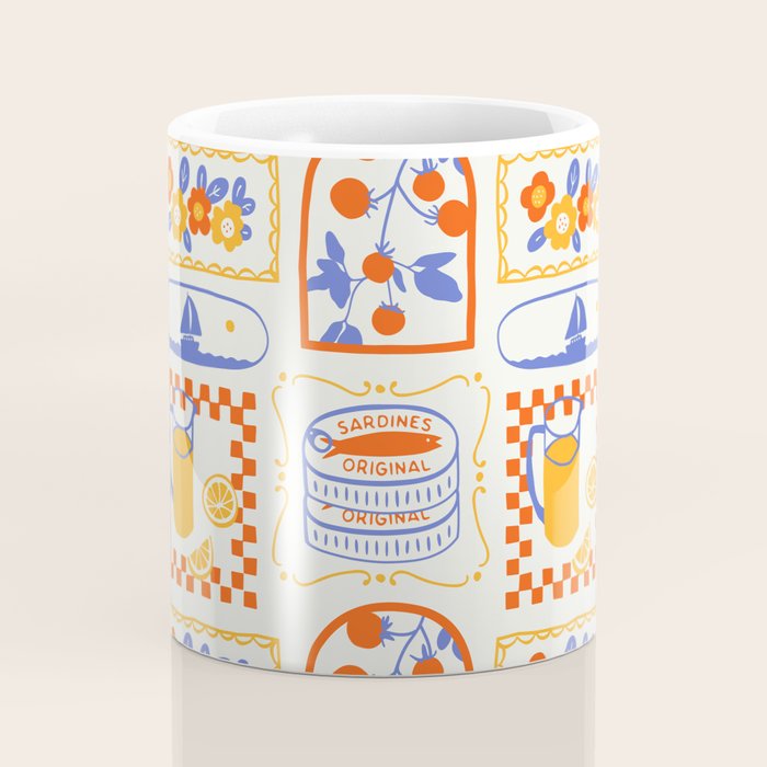 Summer vacation patchwork art pattern Coffee Mug Gallery Image 4