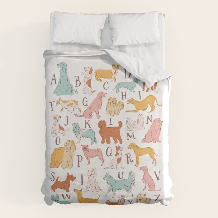 ABC Dogs in Retro Vintage Colors 70's Duvet Cover Gallery Image 6