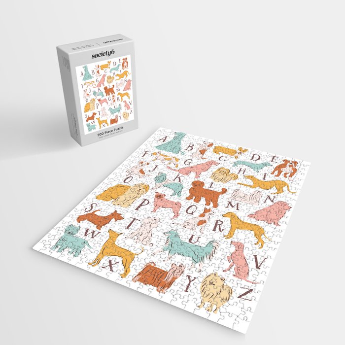 ABC Dogs in Retro Vintage Colors 70's Jigsaw Puzzle Gallery Image 2