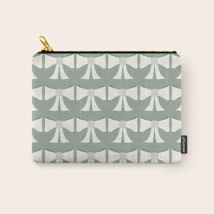 Vintage Bows XIV Green Sage Carry All Pouch Gallery Image 1