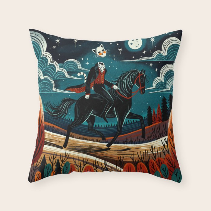 headless horsecat Throw Pillow Gallery Image 6