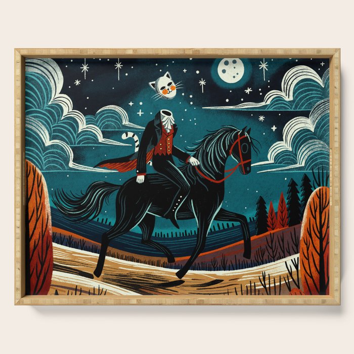 headless horsecat Serving Tray Gallery Image 1