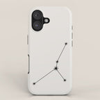 Cancer Zodiac Star Constellation Line Art White iPhone Case Gallery Image 1