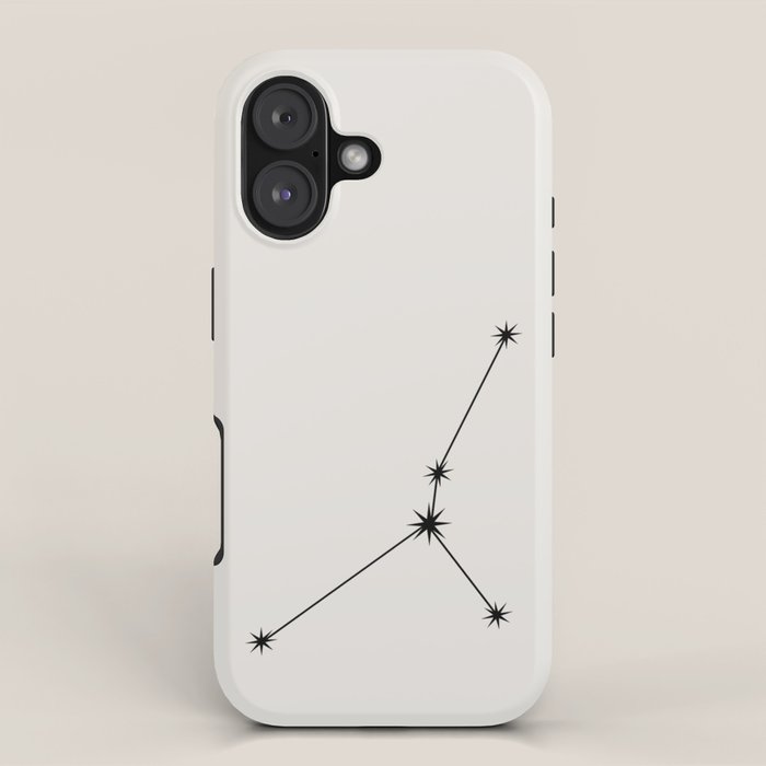Cancer Zodiac Star Constellation Line Art White iPhone Case Gallery Image 1