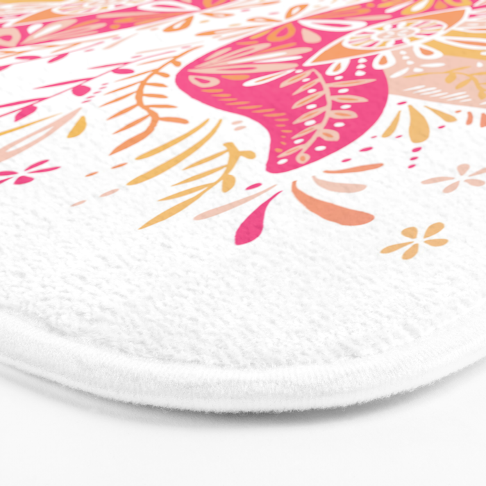 Hamsa Hand â Pink & Peach Palette Bath Mat Gallery Image 3