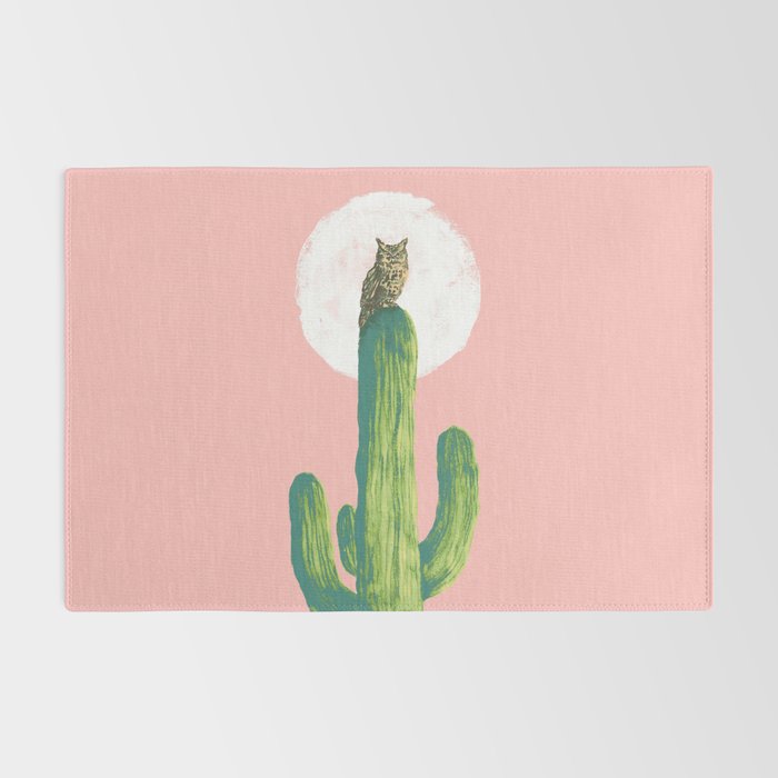 Quirky owl on saguaro cactus Rug Gallery Image 2