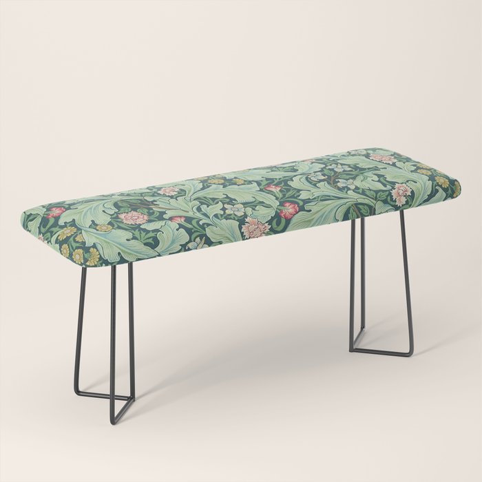 William Morris Leicester Dark Green Multi Bench Gallery Image 1