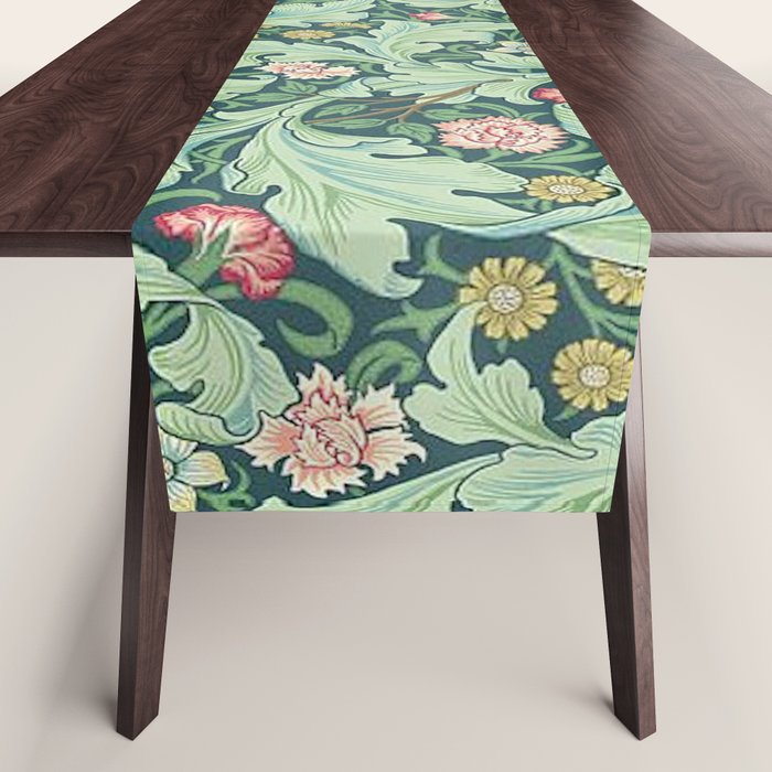 William Morris Leicester Dark Green Multi Table Runner Gallery Image 1