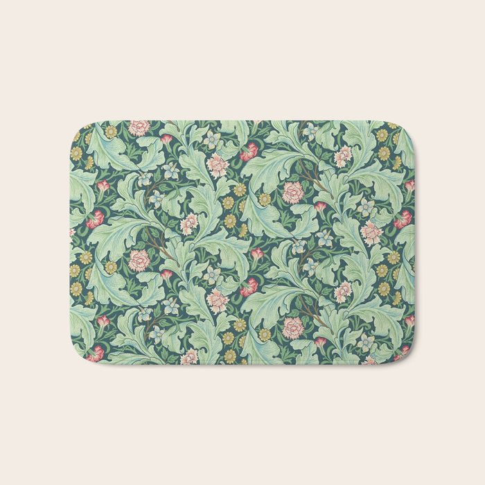 William Morris Leicester Dark Green Multi Bath Mat Gallery Image 1