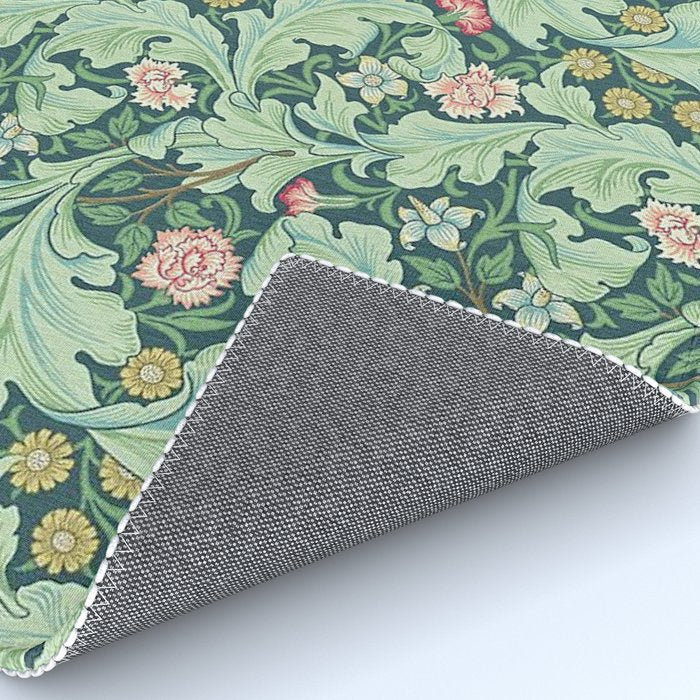 William Morris Leicester Dark Green Multi Rug Gallery Image 4