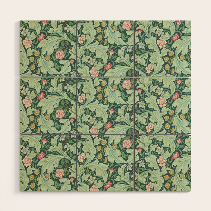 William Morris Leicester Dark Green Multi Wood Wall Art Gallery Image 1