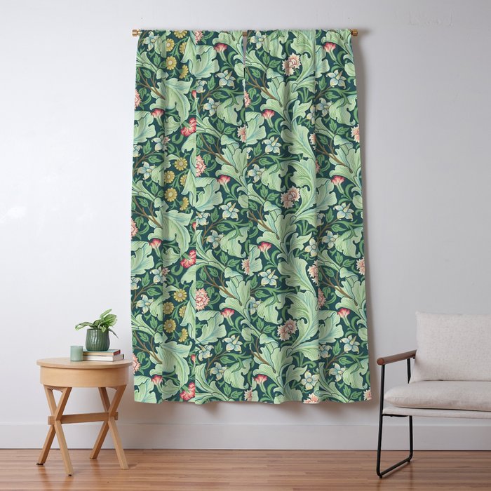 William Morris Leicester Dark Green Multi Window Curtain Gallery Image 1