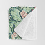 William Morris Leicester Dark Green Multi Throw Blanket Gallery Image 3