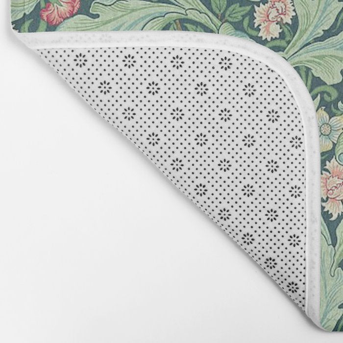 William Morris Leicester Dark Green Multi Bath Mat Gallery Image 2