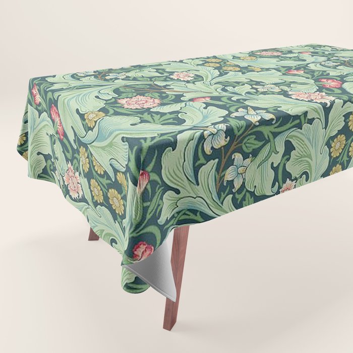 William Morris Leicester Dark Green Multi Tablecloth Gallery Image 1
