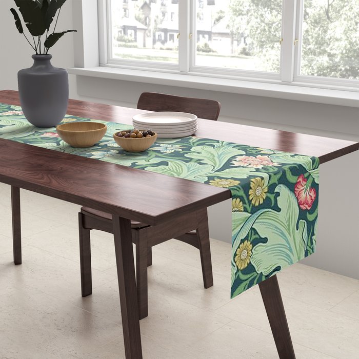William Morris Leicester Dark Green Multi Table Runner Gallery Image 2