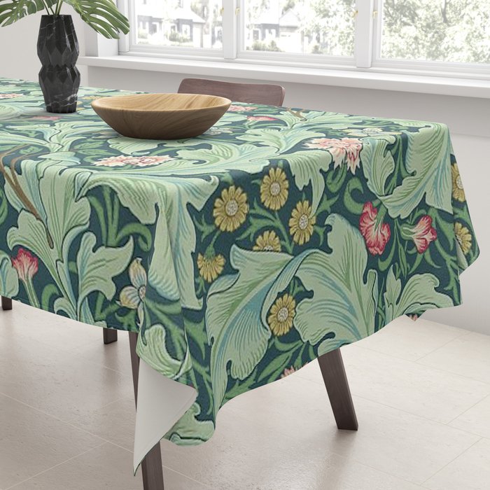 William Morris Leicester Dark Green Multi Tablecloth Gallery Image 3