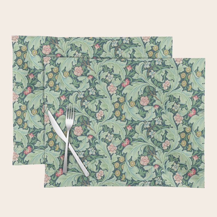 William Morris Leicester Dark Green Multi Placemat Gallery Image 1