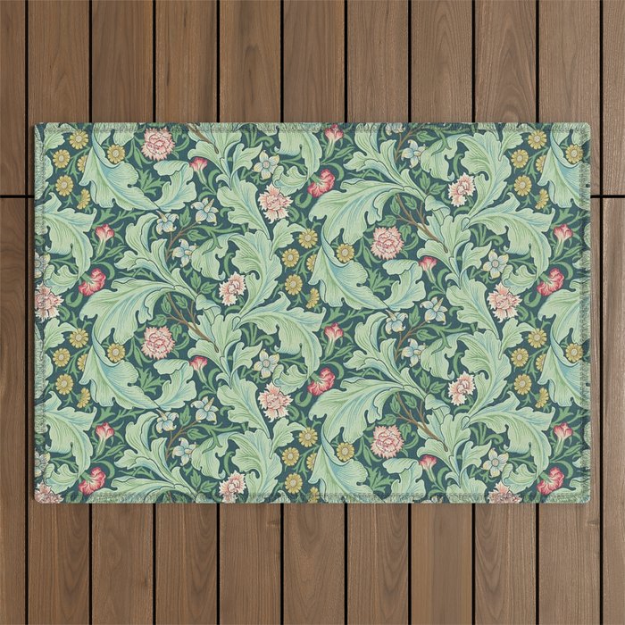 William Morris Leicester Dark Green Multi Outdoor Rug Gallery Image 1