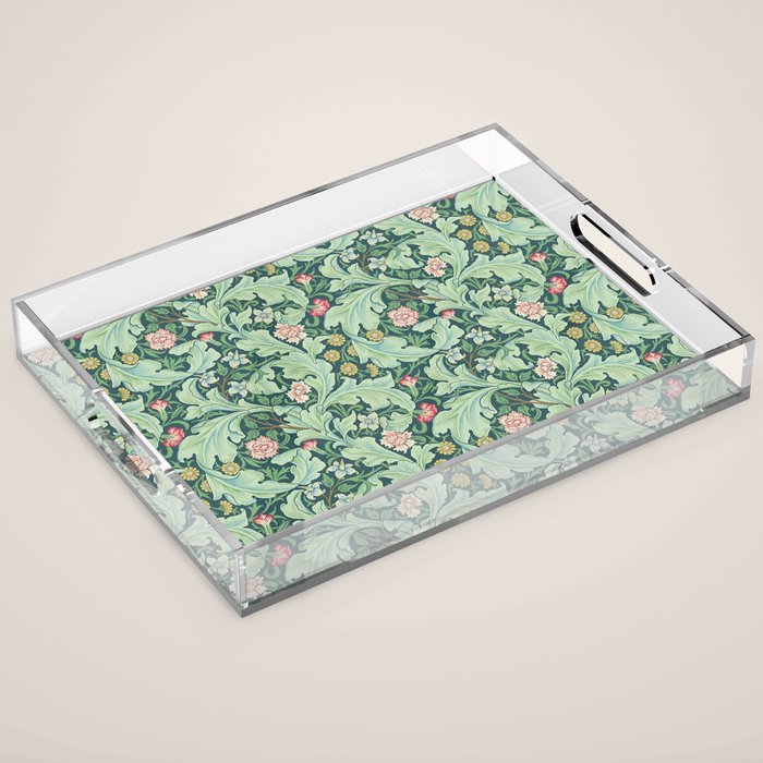 William Morris Leicester Dark Green Multi Acrylic Tray Gallery Image 1