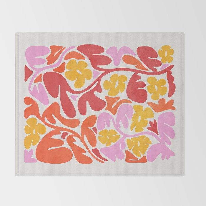 Retro Garden Throw Blanket Gallery Image 2