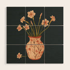 Blush Blooms in Painted Vase Wood Wall Art Gallery Image 1