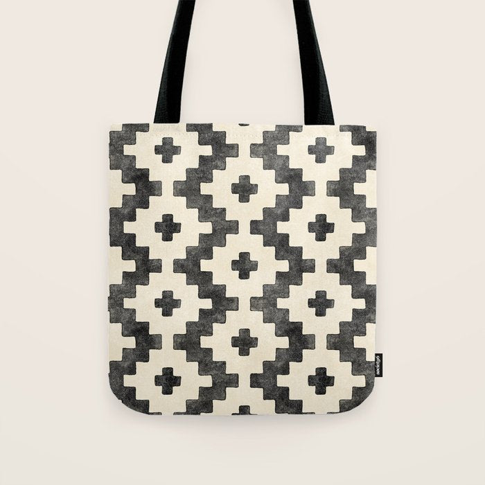 Taos - black and alabaster Tote Bag Gallery Image 1