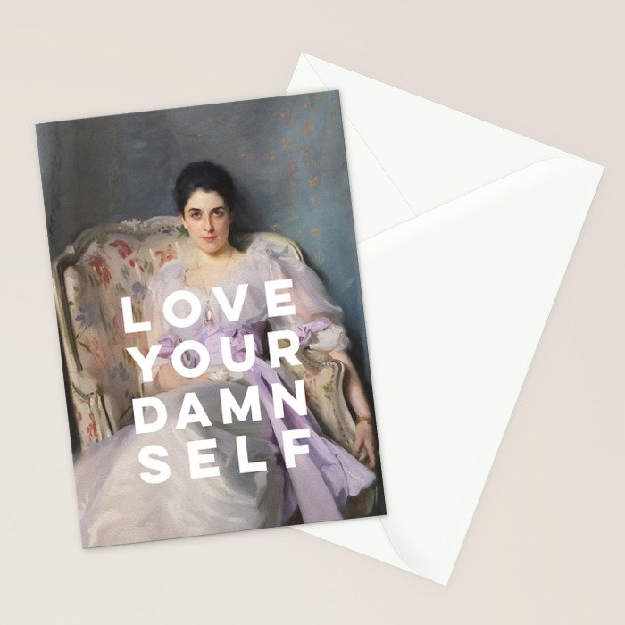Love Your Damn Self - Funny Inspirational Quote Stationery Card Gallery Image 2
