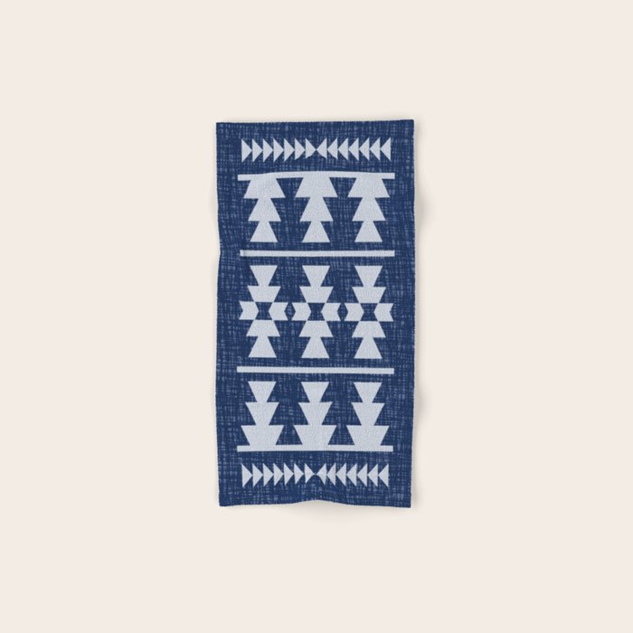 Southwestern Pattern 128 Indigo Blue Bath Towel Gallery Image 1