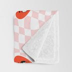 Retro cartoon love heart checkered pattern Throw Blanket Gallery Image 3