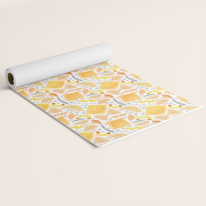 Pasta Pattern on White Yoga Mat Gallery Image 2