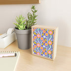 Big pop retro flowers blue Mini Art Print Gallery Image 2