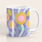 Big pop retro flowers blue Coffee Mug Gallery Image 1