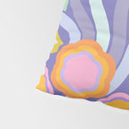 Big pop retro flowers blue Pillow Sham Gallery Image 4