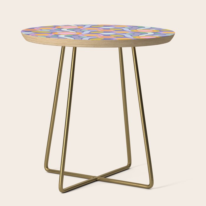Big pop retro flowers blue Side Table Gallery Image 1