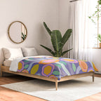 Big pop retro flowers blue Comforter Gallery Image 2