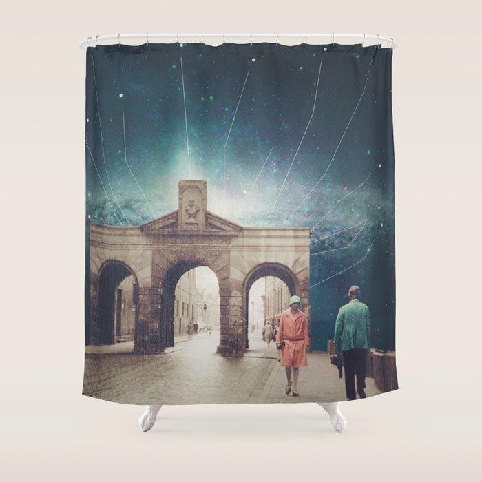 We met as Time Travellers Shower Curtain Gallery Image 1