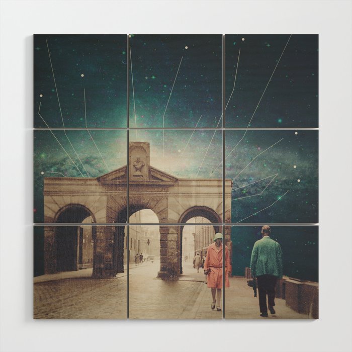 We met as Time Travellers Wood Wall Art Gallery Image 1