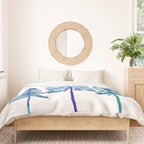 Pine Trees - Navy & Turquoise Palette Duvet Cover Gallery Image 3