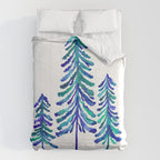 Pine Trees - Navy & Turquoise Palette Comforter Gallery Image 6